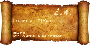 Leimeter Alfonz névjegykártya